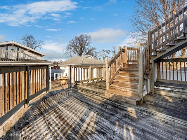 wooden deck with stairs