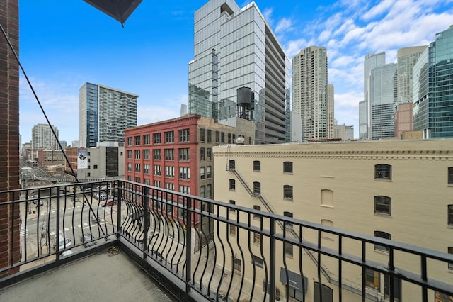 balcony with a city view