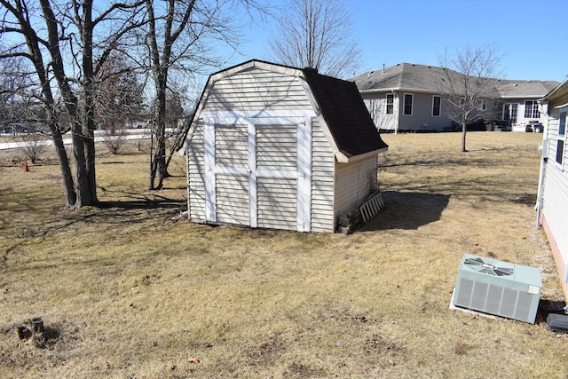 view of shed with cooling unit