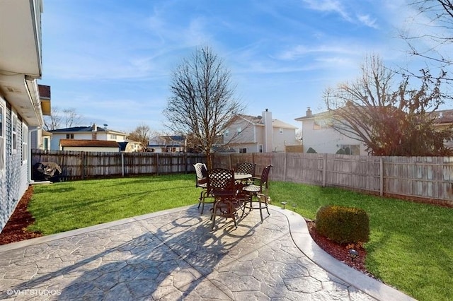 view of patio with a fenced backyard