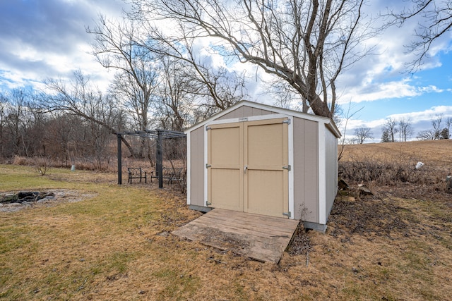 view of shed