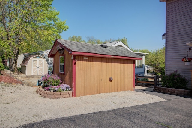 view of shed