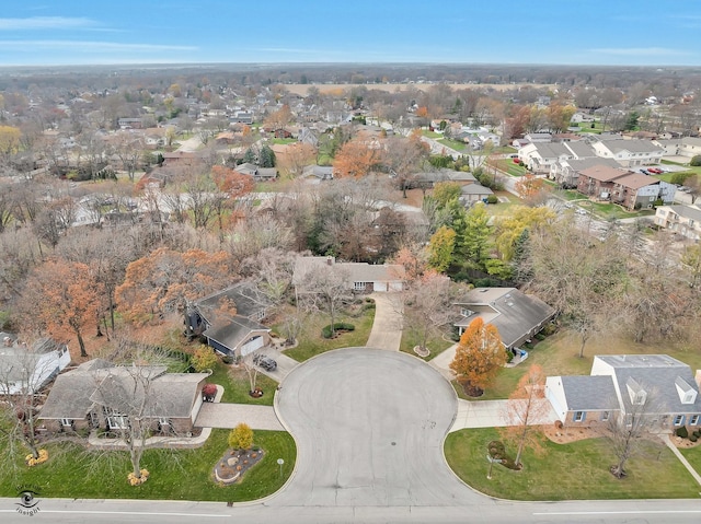 birds eye view of property with a residential view