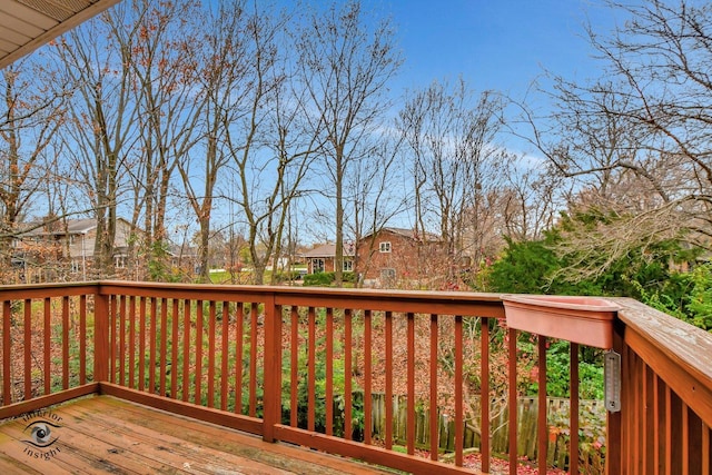 deck featuring a residential view