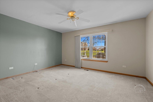 13731 S Tamarack Dr, Plainfield, IL 60544 - carpeted spare room with ceiling fan, baseboards, and visible vents