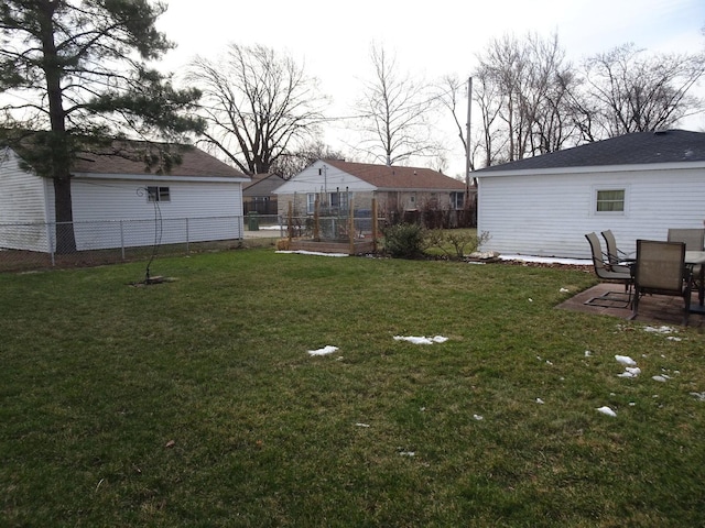 view of yard with fence