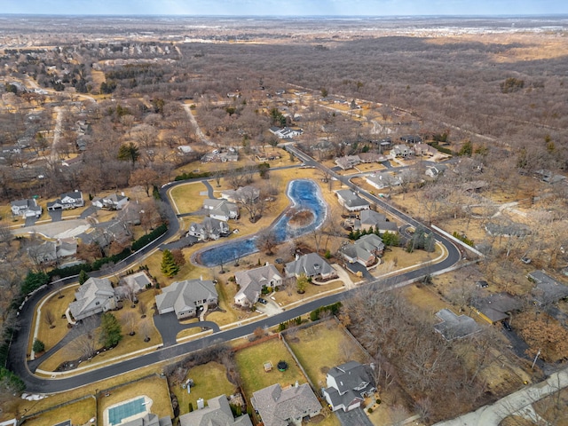 aerial view featuring a residential view