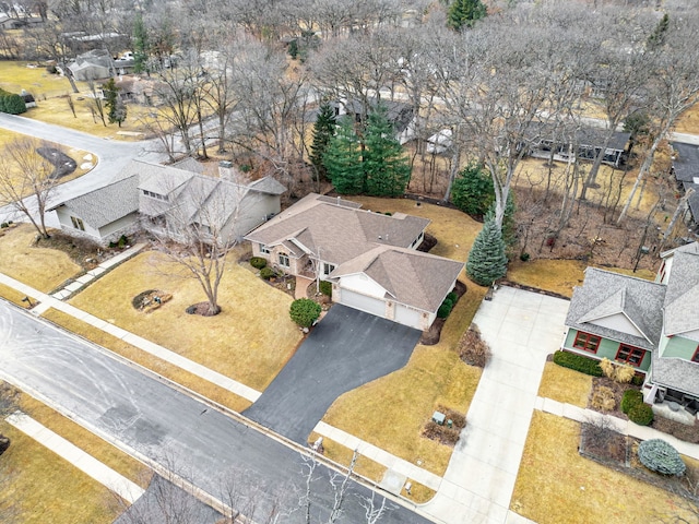 bird's eye view with a residential view