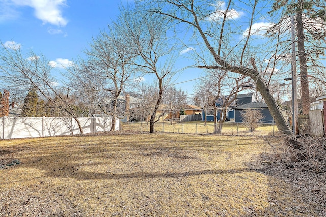 view of yard featuring fence