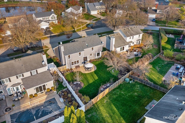 bird's eye view featuring a residential view