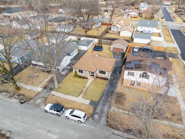 bird's eye view with a residential view