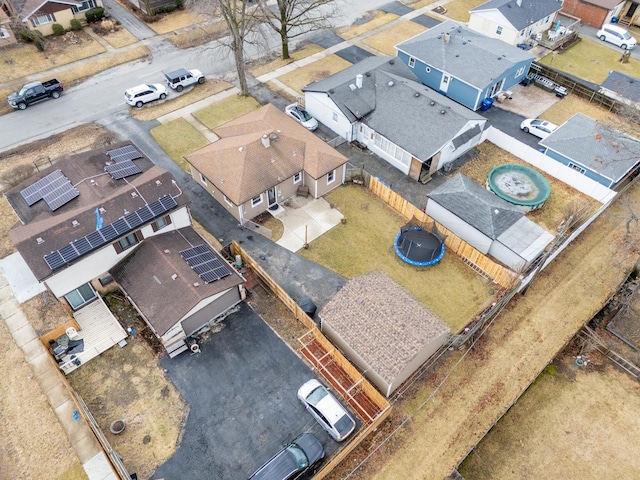 bird's eye view with a residential view