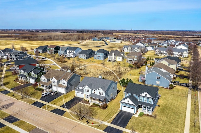 drone / aerial view with a residential view