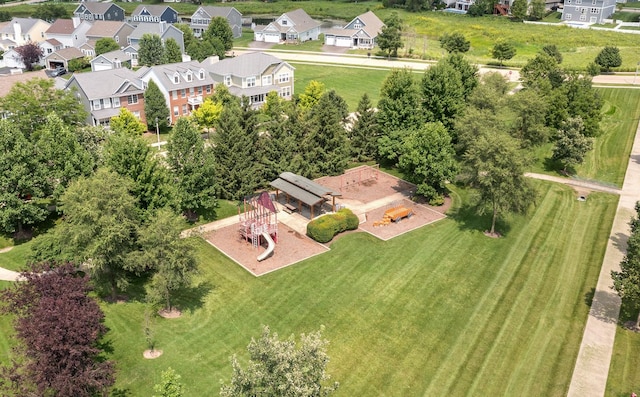 bird's eye view with a residential view