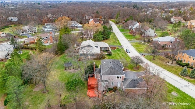 drone / aerial view with a residential view