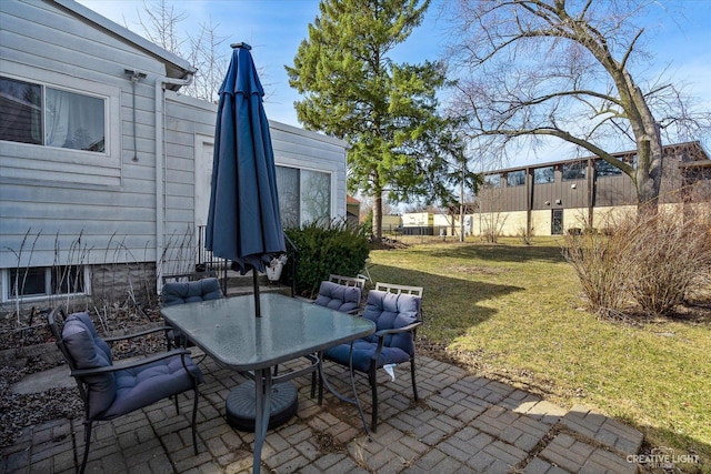 view of patio with outdoor dining space