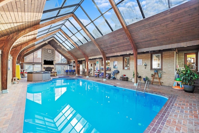 pool with a skylight