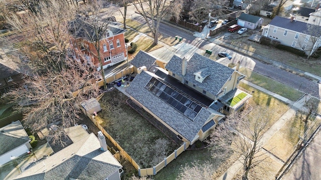 bird's eye view with a residential view