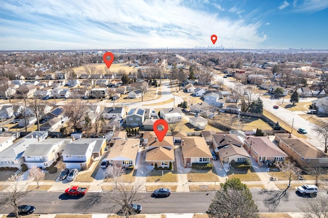 birds eye view of property featuring a residential view