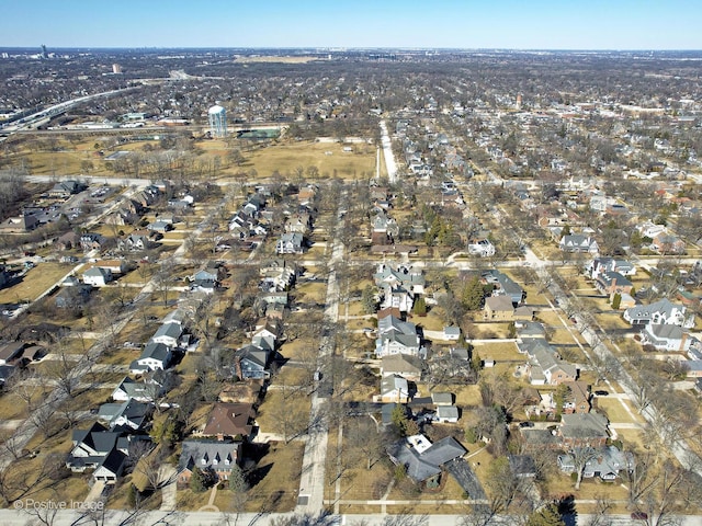 bird's eye view with a residential view