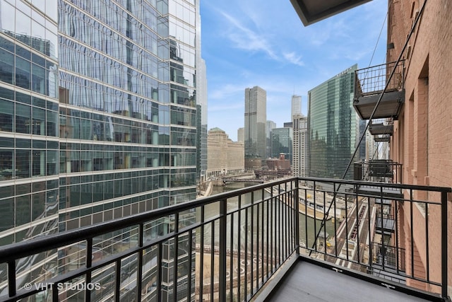 balcony with a view of city