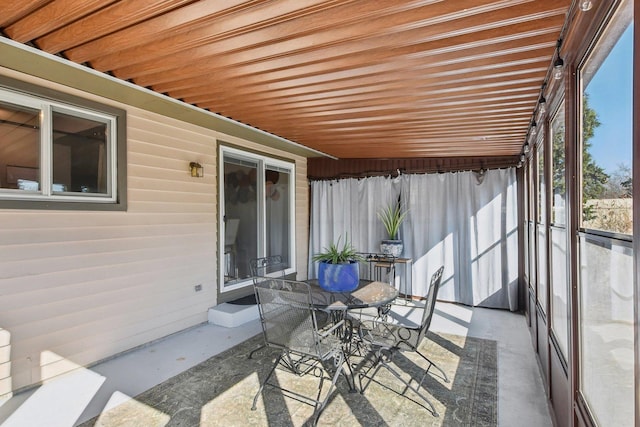 view of unfurnished sunroom