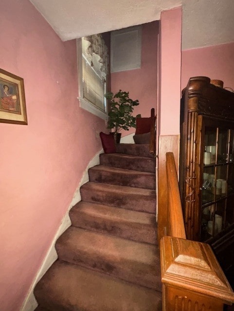 stairs with baseboards