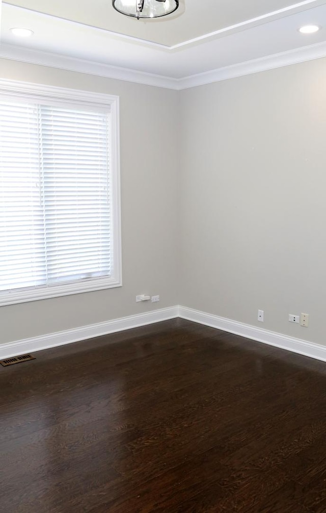 1860 Lake Charles Dr, Vernon Hills, IL 60061 - spare room featuring dark wood-type flooring and ornamental molding