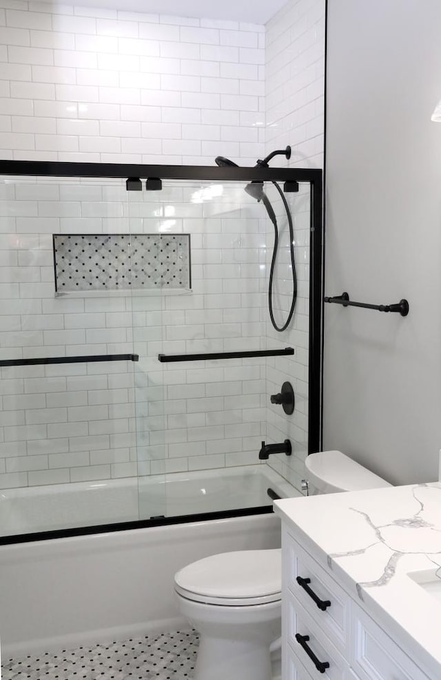 1860 Lake Charles Dr, Vernon Hills, IL 60061 - full bathroom featuring vanity, shower / bath combination with glass door, and tile patterned floors