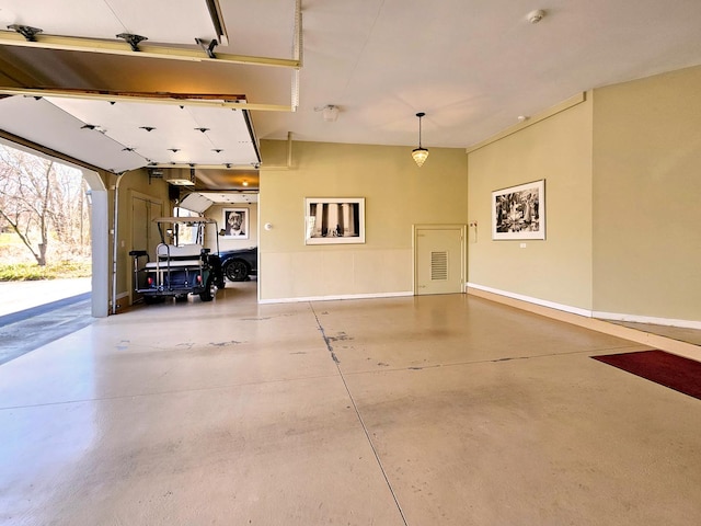 garage with baseboards