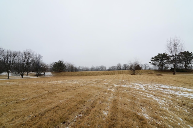 view of yard with a rural view