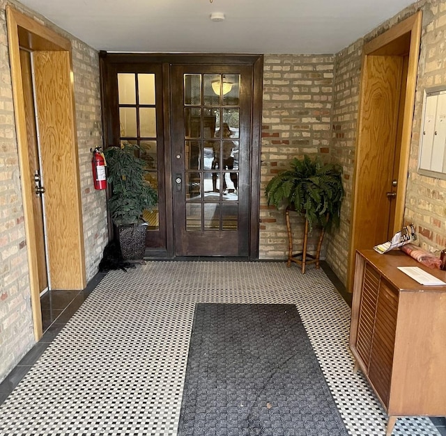 property entrance with french doors