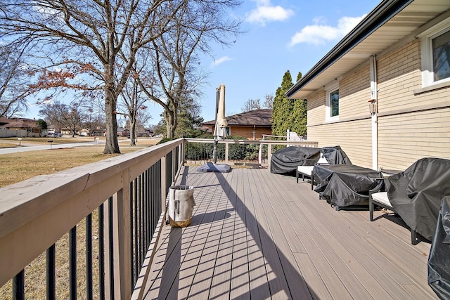 deck with grilling area