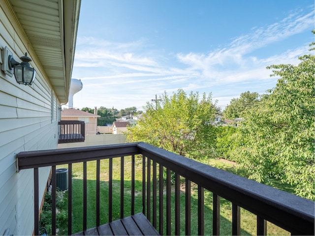 balcony featuring central AC unit