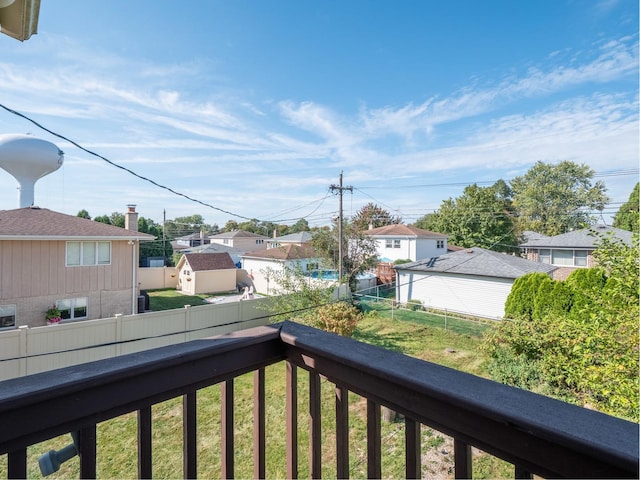 balcony with a residential view