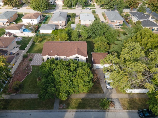 aerial view with a residential view