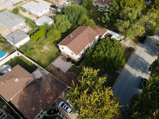 aerial view with a residential view