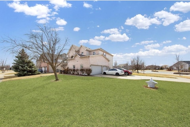 26800 Basswood Cir, Plainfield, IL 60585 - view of property exterior featuring concrete driveway, a yard, and a garage