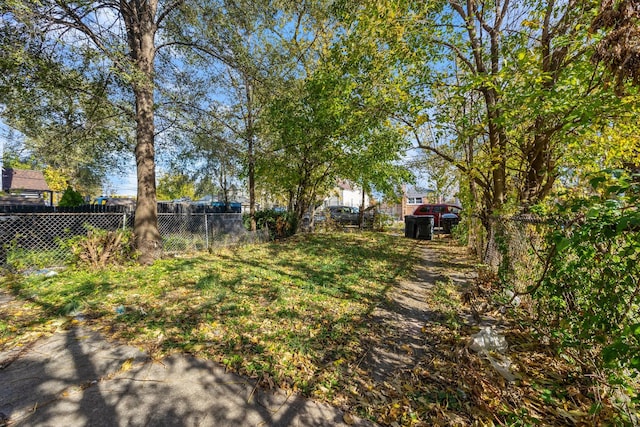 view of yard with fence