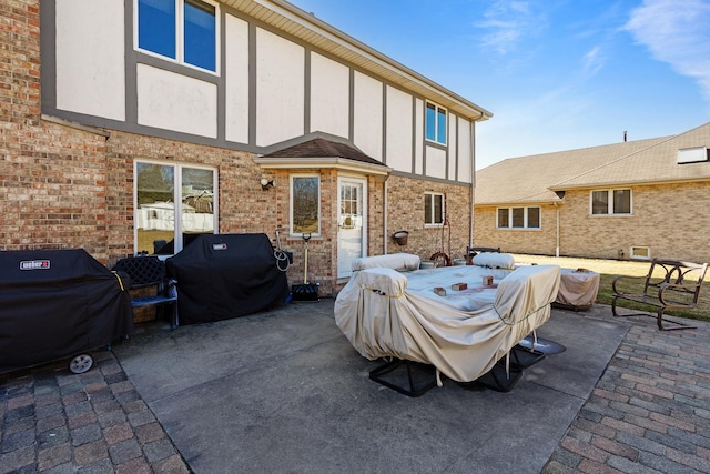 view of patio with area for grilling