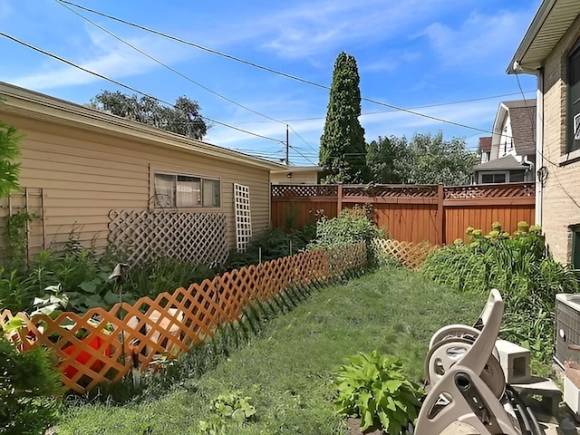 view of yard with fence