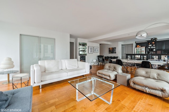 living room featuring light wood finished floors