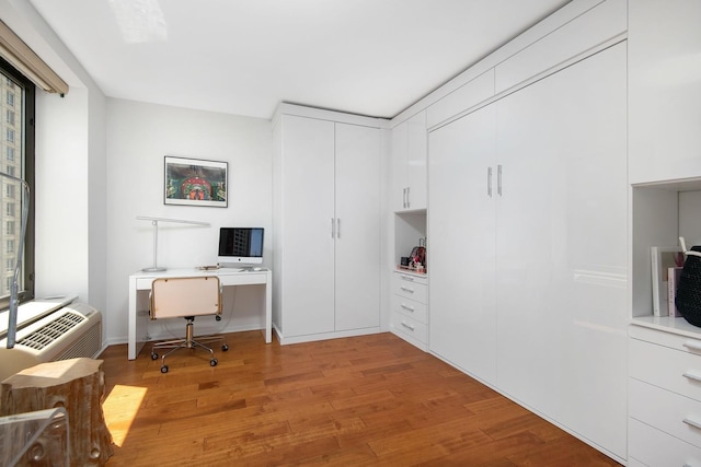 office area featuring light wood-type flooring