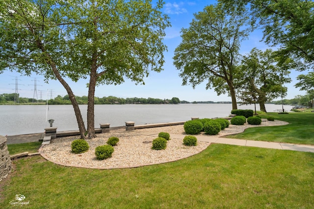 8043 Tamarack Ln, Morris, IL 60450 - view of green lawn featuring a water view