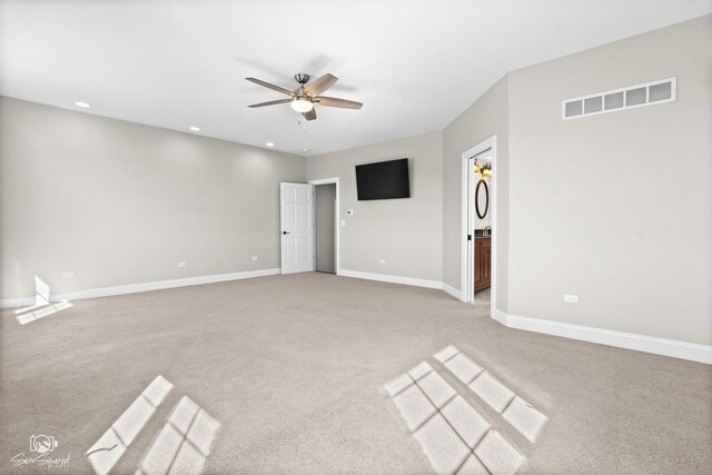 8043 Tamarack Ln, Morris, IL 60450 - unfurnished room featuring light colored carpet, a ceiling fan, and recessed lighting