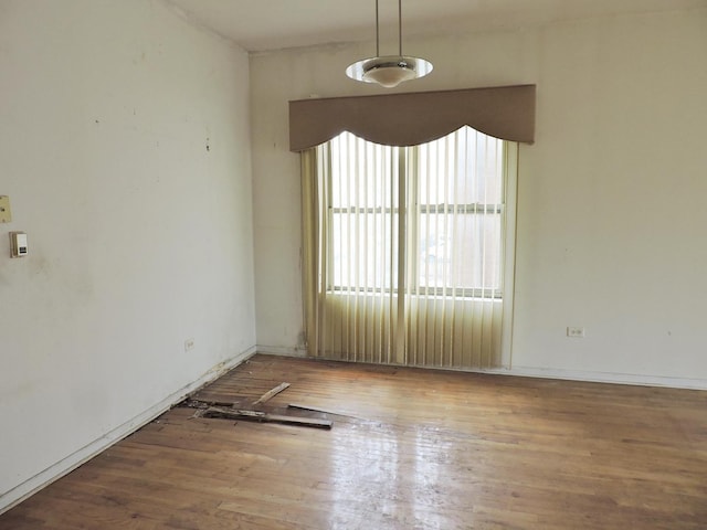 unfurnished dining area with wood finished floors