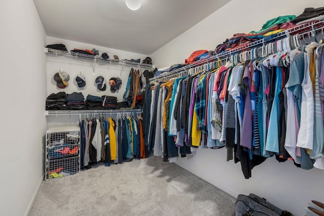 spacious closet with carpet flooring