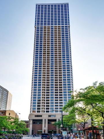 view of building exterior with a city view