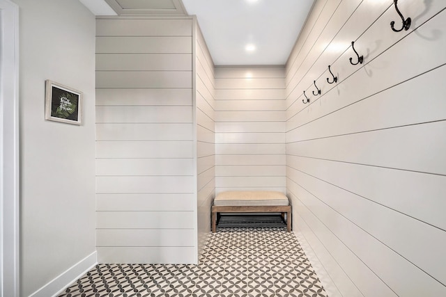 mudroom featuring tile patterned floors