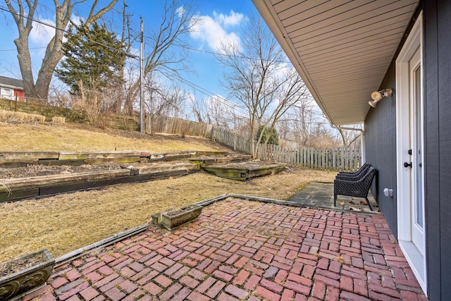 view of patio featuring a fenced backyard